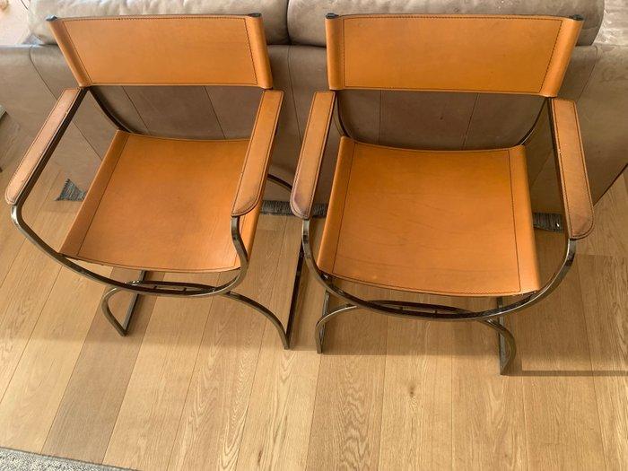 Arrben - Stoel (2) - Staal, Leder - 2 × vintage, Antiquités & Art, Curiosités & Brocante