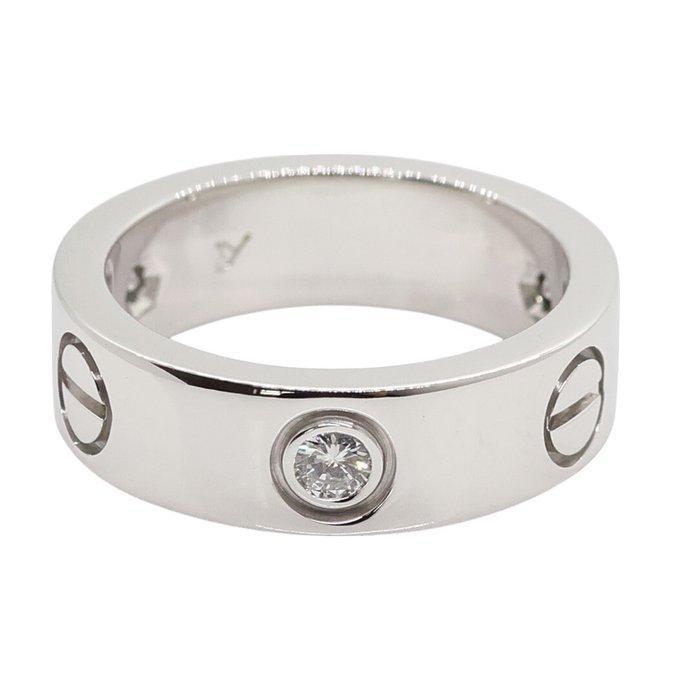 Cartier - Ring - Love - 18 karaat Witgoud - 3 Diamonds, Handtassen en Accessoires, Ringen