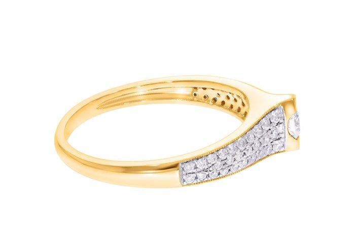 Ring - 18 karaat Geel goud - 0.41ct. tw. - Diamant - Maison, Handtassen en Accessoires, Ringen