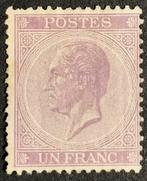 Belgique 1865 - Léopold Ier de profil gauche : 1F Lila -, Timbres & Monnaies