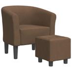 Relaxzetel met voetbank bruin | Retour deal | Comfortabel!, Verzenden, Minder dan 75 cm, Nieuw, Modern