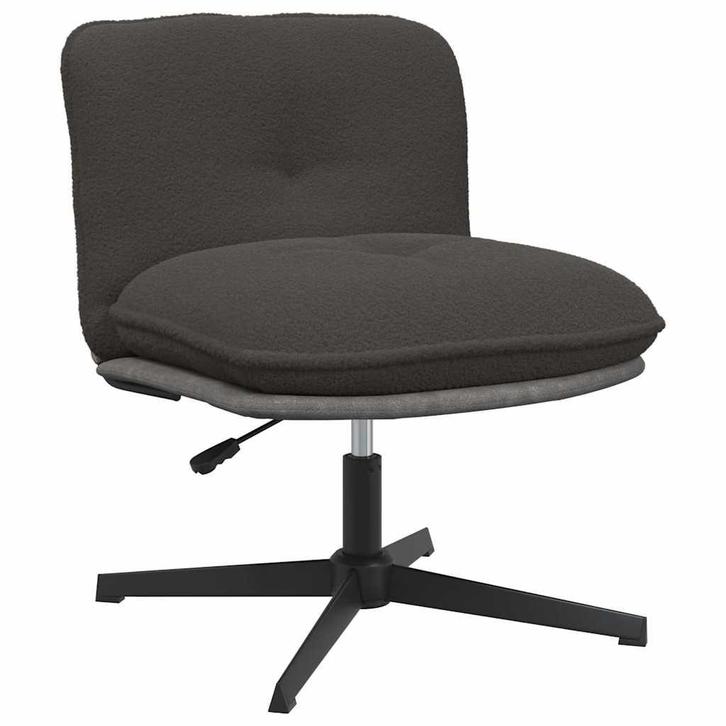 vidaXL Bureaustoel donkergrijs gekrulde wolachtige stof, Huis en Inrichting, Stoelen, Nieuw, Verzenden