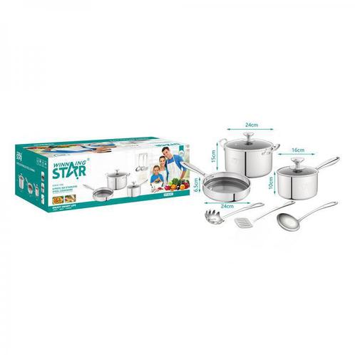 Winning Star St-5101 3-delige Kookset -  Steelpan -, Maison & Meubles, Cuisine | Casseroles & Poêles, Enlèvement ou Envoi