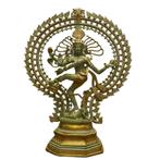 Beeld Shiva Nataraj XXL Dubbele Ring - Brons/Messing, Nieuw, Ophalen of Verzenden
