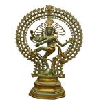 Beeld Shiva Nataraj XXL Dubbele Ring - Brons/Messing, Sports & Fitness, Ophalen of Verzenden