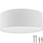 tectake Plafondlamp Circum, textielkap in linnenlook - wit, Huis en Inrichting, Verzenden, Nieuw