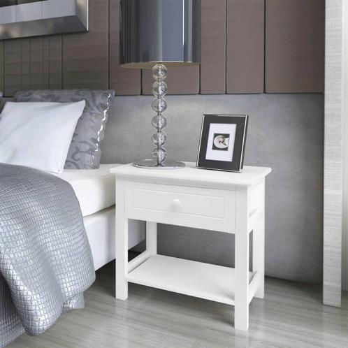 vidaXL Nachtkastjes 2 stuks hout wit, Huis en Inrichting, Slaapkamer | Nachtkastjes, Nieuw, Verzenden