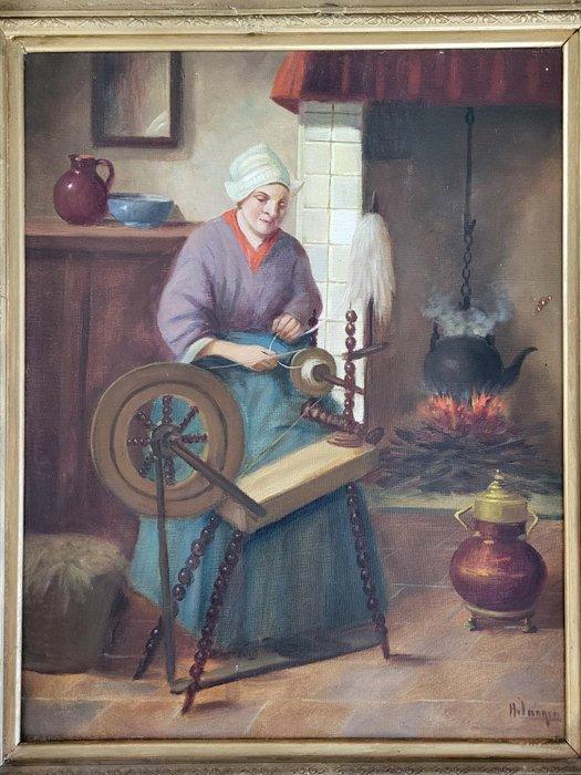 Hendricus van Langen (1874 - 1964) - Vrouw achter, Antiek en Kunst, Kunst | Schilderijen | Klassiek