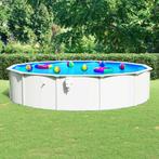 vidaXL Zwembad met stalen wand rond 550x120 cm wit, Verzenden, Nieuw