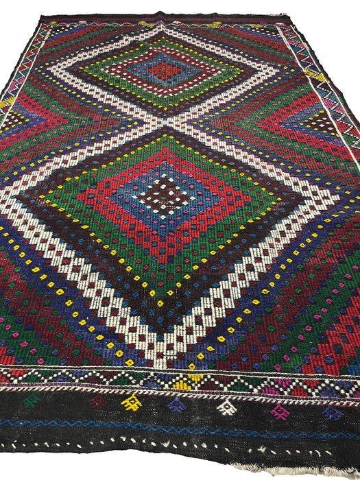 Turkse oosterse wol - Kelim - 199 cm - 328 cm, Huis en Inrichting, Stoffering | Tapijten en Vloerkleden