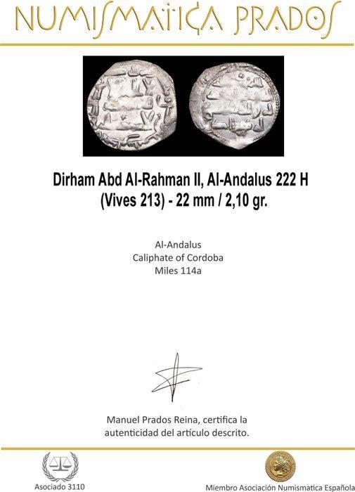Al-Andalus. Caliphate Al-Rahman II. Dirham Al-Andalus 222 H, Postzegels en Munten, Munten | Azië