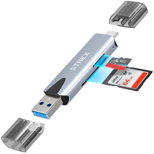 Strex Kaartlezer - Card Reader - USB 3.0/USB C - 2-In-1 - SD, Audio, Tv en Foto, Foto | Geheugenkaarten, Verzenden