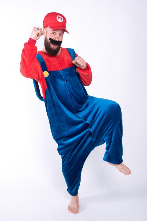 Onesie Super Mario Pak Kostuum Pet M-L Jumpsuit Huispak, Kleding | Heren, Carnavalskleding en Feestkleding, Nieuw, Ophalen of Verzenden