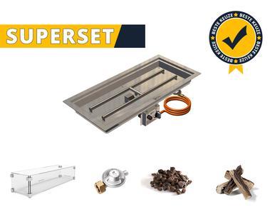 Gofire SUPERSET inbouwbrander rechthoek 56 x 28 | Flexibel, Tuin en Terras, Vuurtafels, Nieuw, Verzenden