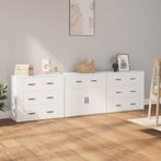 vidaXL Dressoirs 3 st bewerkt hout wit, Huis en Inrichting, Kasten | Dressoirs, Verzenden, Nieuw