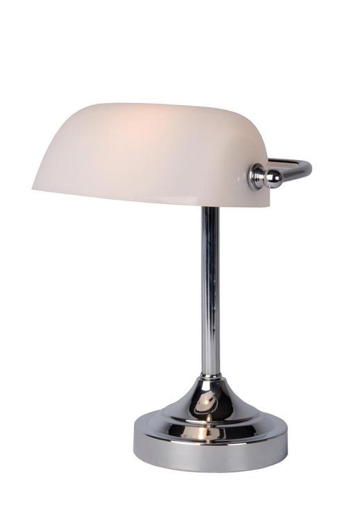 Lucide BANKER - Bureaulamp - 1xE14 - Chroom, Huis en Inrichting, Lampen | Tafellampen, Nieuw, Verzenden