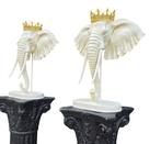 Statue, 2Pcs - XL King Elephants - 56 cm - Résine - 2026