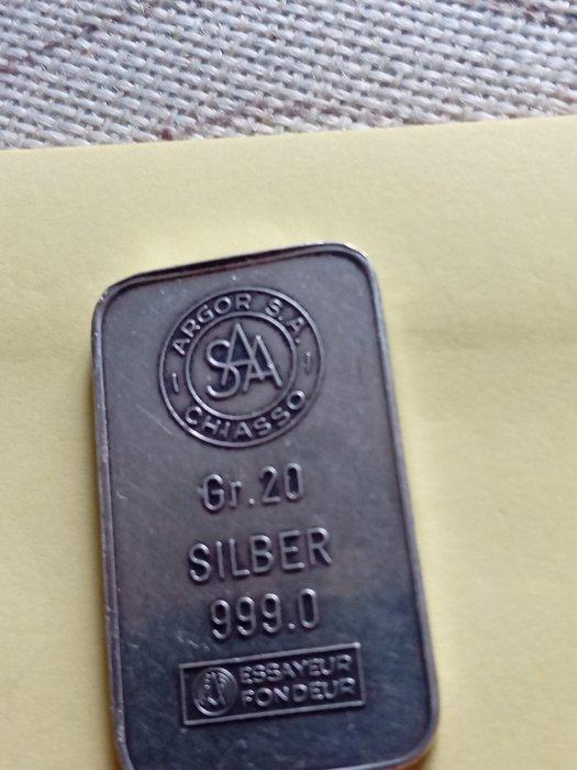 60,5 grams - Zilver .999 - various refineries (Zonder, Postzegels en Munten, Edelmetalen en Baren