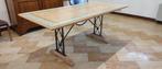 Tafel - hard hout, IJzer - Tafel met massief houten blad