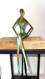 Abdoulaye Derme - Sculpture, Femme Assisse - 32 cm - Bronze, Antiquités & Art