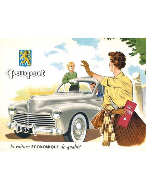 1954 PEUGEOT 203 BROCHURE FRANS, Livres, Catalogues & Dépliants, Enlèvement ou Envoi