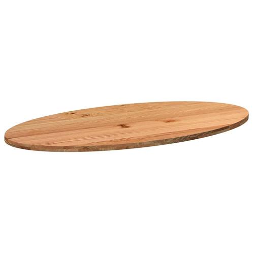 vidaXL Tafelblad 200x100x4 cm ovaal massief eikenhout, Huis en Inrichting, Tafelonderdelen, Nieuw, Verzenden