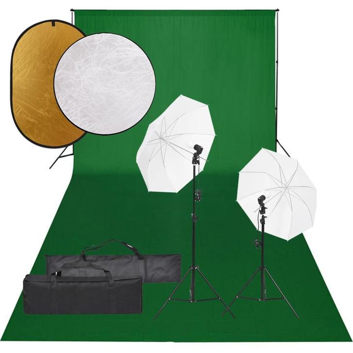 vidaXL Fotostudioset met verlichtingsset, achtergrond en, Audio, Tv en Foto, Fotografie | Fotostudio en Toebehoren, Nieuw, Verzenden