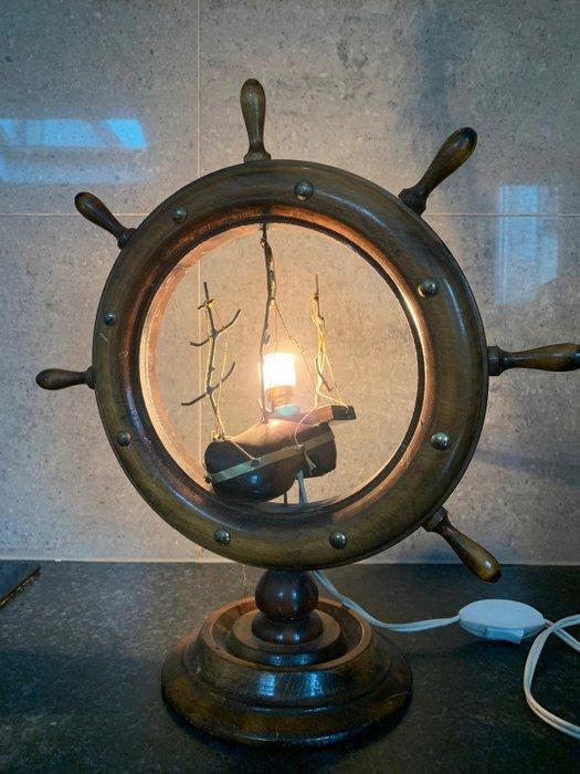 Lamp - Hout - Lamp zeilboot 1960, Antiek en Kunst, Curiosa en Brocante