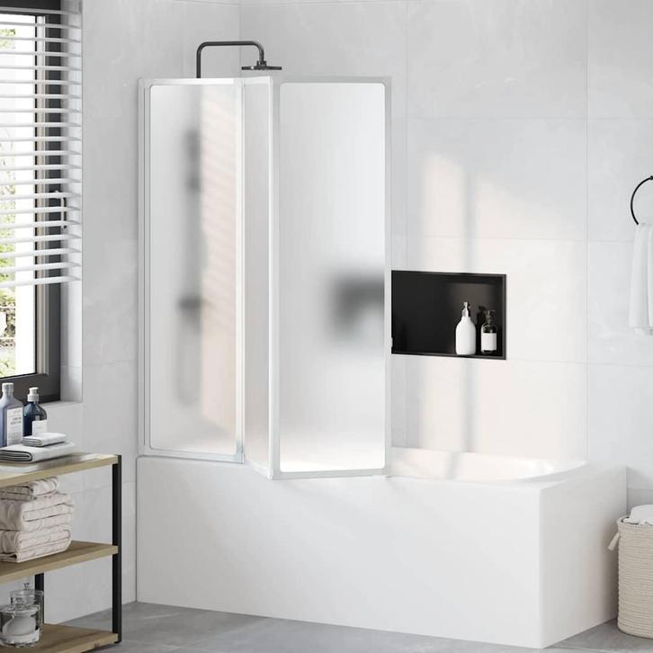 vidaXL Badscherm 3 panelen vouwbaar 141 x 132 cm, Bricolage & Construction, Sanitaire, Envoi