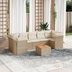 vidaXL 8-delige Loungeset met kussens poly rattan beige, Verzenden, Nieuw, Loungeset