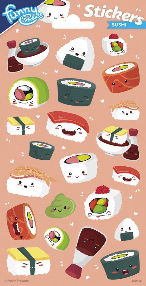 Stickers Sushi, Hobby en Vrije tijd, Feestartikelen, Nieuw, Verzenden