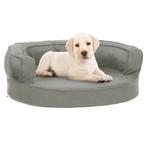 vidaXL Hondenbed ergonomisch linnen-look 60x42 cm grijs, Dieren en Toebehoren, Honden-accessoires, Verzenden, Nieuw