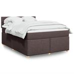 vidaXL Boxspring met matras stof donkerbruin 160x200 cm, Verzenden, Nieuw