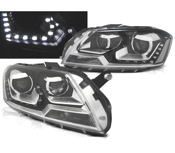 PHARES VOLKSWAGEN VW PASSAT B7 10-14 FEUX DIURNES FOND NOIR, Autos : Pièces & Accessoires, Éclairage, Envoi