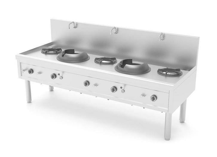 Wokfornuis | Gas | 2 Wokbranders + 3 Soepbranders | 82.6kW, Zakelijke goederen, Horeca | Keukenapparatuur, Nieuw in verpakking