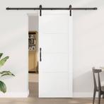 vidaXL schuifdeur met hardware set wit 78x202 cm massief, Doe-het-zelf en Bouw, Deuren en Vliegenramen, Verzenden, Nieuw
