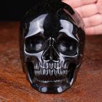 Grote gesneden schedel Zwarte obsidiaan schedel - Hoogte: