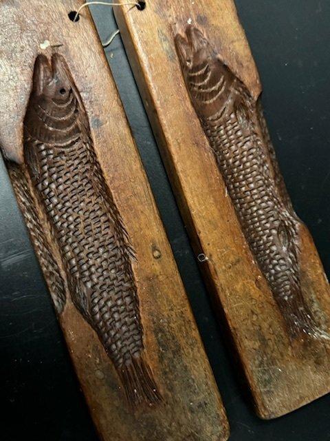 Snijwerk, Dubbele haring speculaasplank - 2 cm - Hout, Antiek en Kunst, Antiek | Overige Antiek