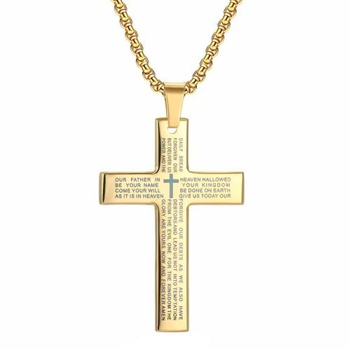 Fako Bijoux® - Cubaans Kruis Voor Mannen Large - Ketting Met, Handtassen en Accessoires, Kettingen, Verzenden