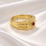 Sans prix de réserve - Bague Plaqué or Rubis - Diamant -, Handtassen en Accessoires, Ringen, Nieuw