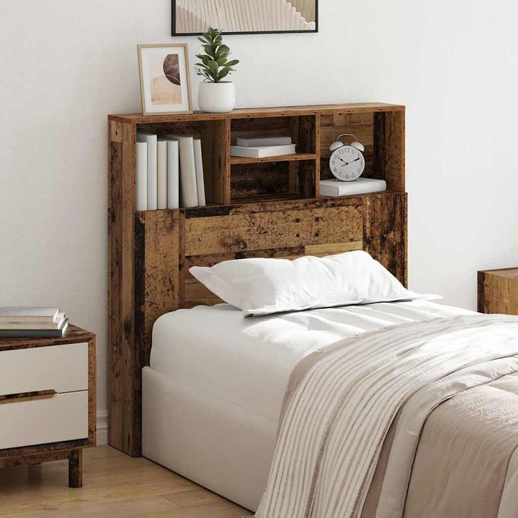 vidaXL Hoofdeinde Kast met plank met opslag Oud hout, Huis en Inrichting, Slaapkamer | Bedden, Nieuw, Verzenden