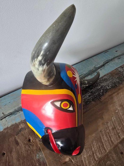 Decoratief ornament - Colombia - Colombiaanse Bull met echte, Antiek en Kunst, Kunst | Niet-Westerse kunst