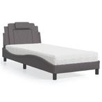 vidaXL Bed Viana met matras kunstleer grijs 90x200 cm, Huis en Inrichting, Slaapkamer | Bedden, Verzenden, Nieuw