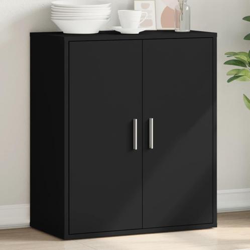 vidaXL Dressoir 79x38x80 cm bewerkt hout zwart, Huis en Inrichting, Kasten | Dressoirs, Nieuw, Verzenden