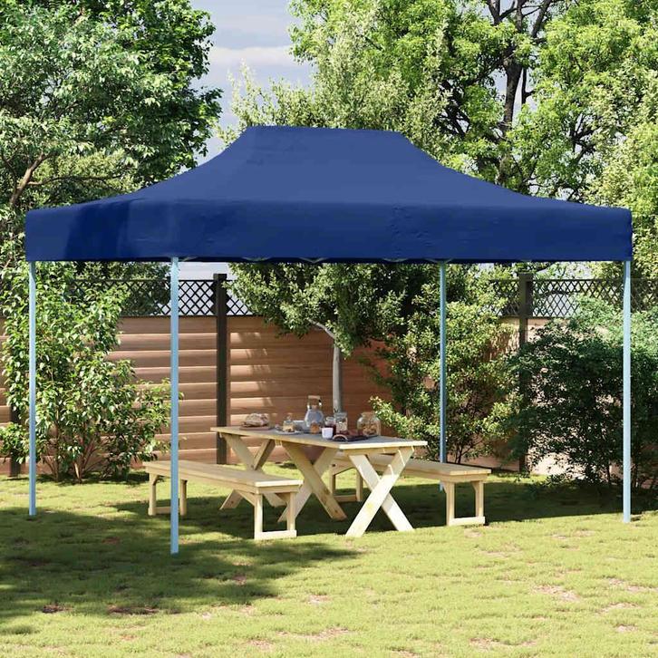 vidaXL Partytent inklapbaar 3x4 m staal blauw, Tuin en Terras, Partytenten, Nieuw, Verzenden