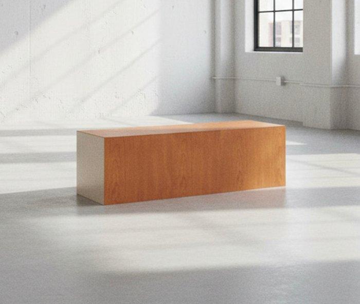 KDLN - Room 8 - Bank - Soft Cube 3 - Kersenhout, Antiek en Kunst, Kunst | Designobjecten