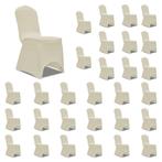 vidaXL Housses Ã©lastiques de chaise CrÃ¨me 30 pcs, Verzenden