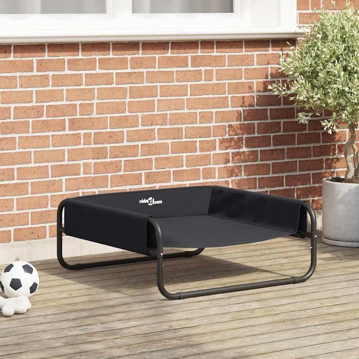 vidaXL Hondenbed Zwart 75 x 75 x 30 cm Staal, Dieren en Toebehoren, Honden-accessoires, Nieuw, Verzenden