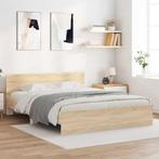 vidaXL Bedframe met hoofdeinde sonoma eikenkleurig 140x190, Verzenden, Nieuw