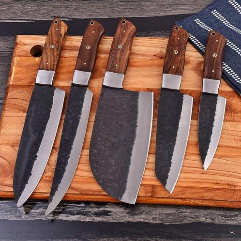 Couteau de cuisine - Chefs knife - Bois et acier de haute, Antiek en Kunst, Antiek | Keukengerei